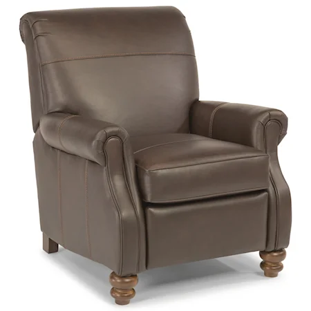 Traditional High Leg Recliner with Rolled Back